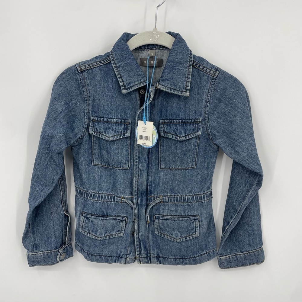 DL1961 Girls' Rocco parka Jacket, Mankato, Sz S‎ denim jean